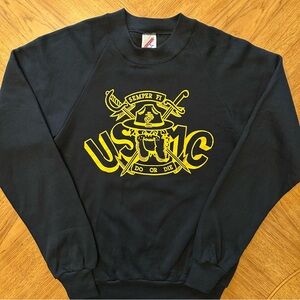Vintage United States Marine Corps Shirt Size Small Black Do Or Die Long Sleeve